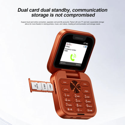 SERVO i17 AIR Mini Foldable Mobile Phone 2G GSM 1.77" Display Magic Voice Speed Dial FM Radio 2 SIM Card Small Square Cellphones