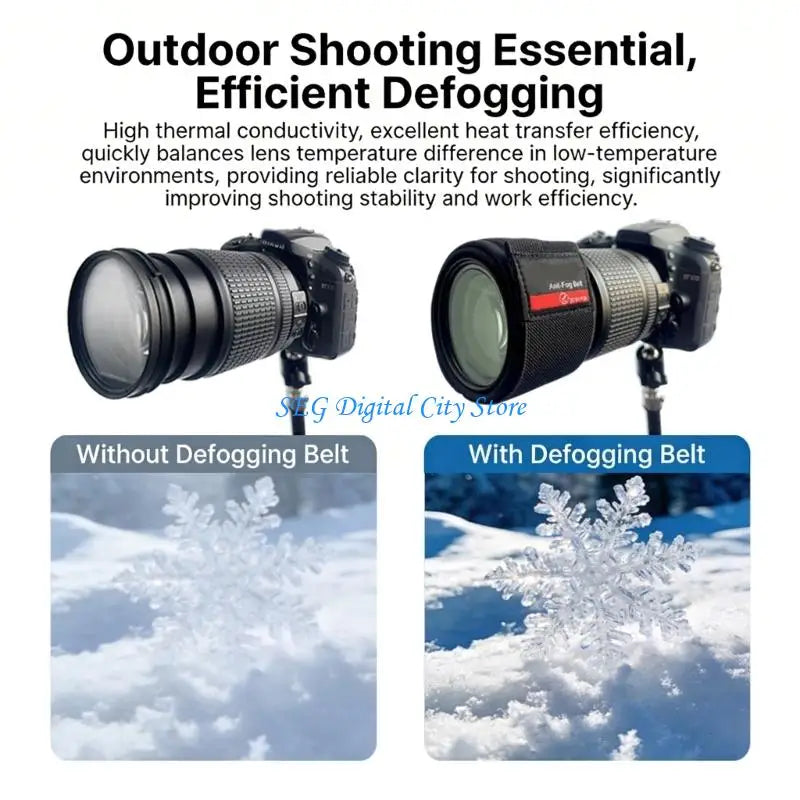 U75B Outdoor Anti Fog Band 300mm Length DSLR Fog Stopping Belt for Camera Lens Prevents Fogging in Rain Snow Condition
