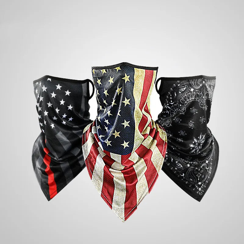 Motorcycle Cycling Face Mask for Men Neck Gaiter Scarf Skull Cap Sun Protection Cover Running Balaclava Bandana with Ear Loops