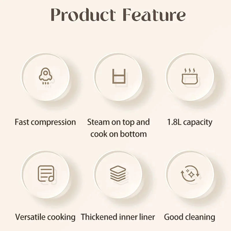 110V-220V Household Kitchen Electric Cooking machine Mini 1.8L Rice Cooker for Boiling Water, Rice, and Soup
