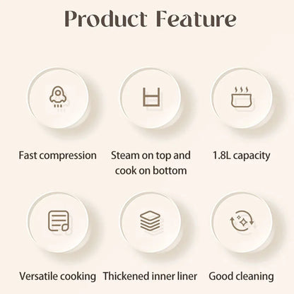 110V-220V Household Kitchen Electric Cooking machine Mini 1.8L Rice Cooker for Boiling Water, Rice, and Soup