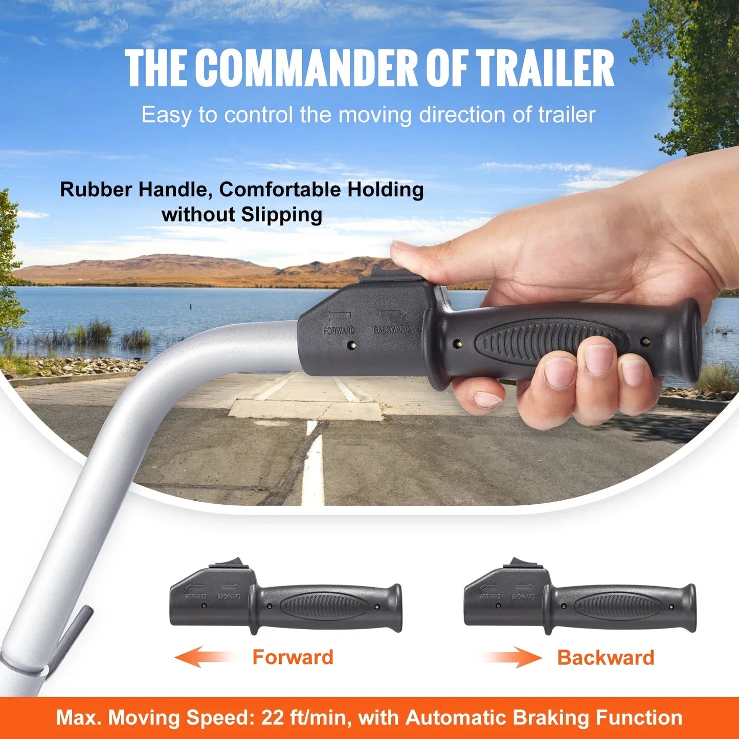 SucceBuy 5000lbs Electric Trailer Dolly 12V Trailer Jockey Wheel with 22 ft/min Speed & Adjustable Height for Moving Caravan
