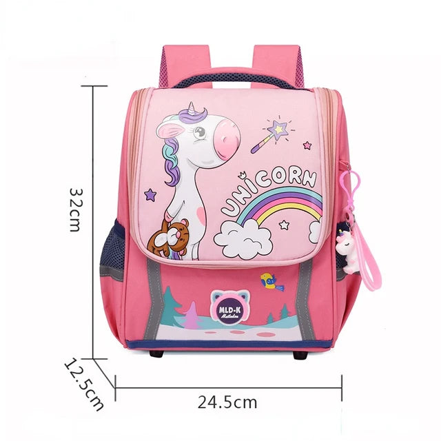 Waterproof Children Primary School Bags Cute Unicorn Rainbow Backpacks Kids Cartoon Animal Dinasour Shcoolbags for Kindergarten