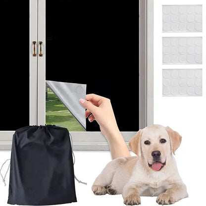 Blackout Curtain Self-adhesive Cooling Window Shades With Silver Coate For Living Room Bedroom Home Window Film Cloth