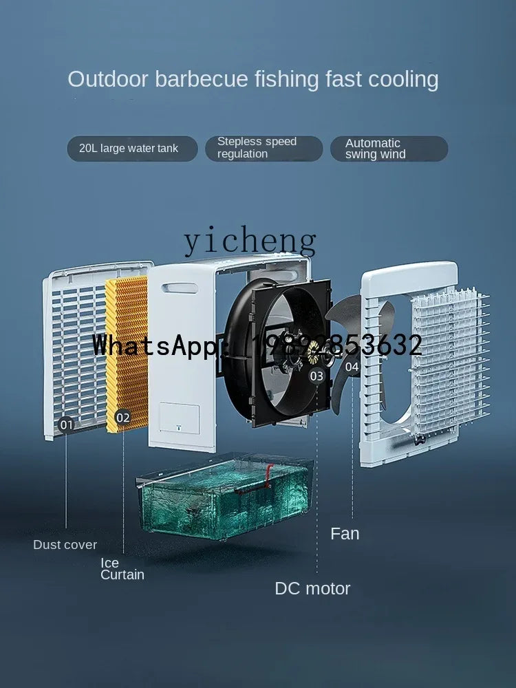 S3  Outdoor Air Cooler Solar Rechargeable Commercial Mobile Refrigeration Air Conditioner Fan