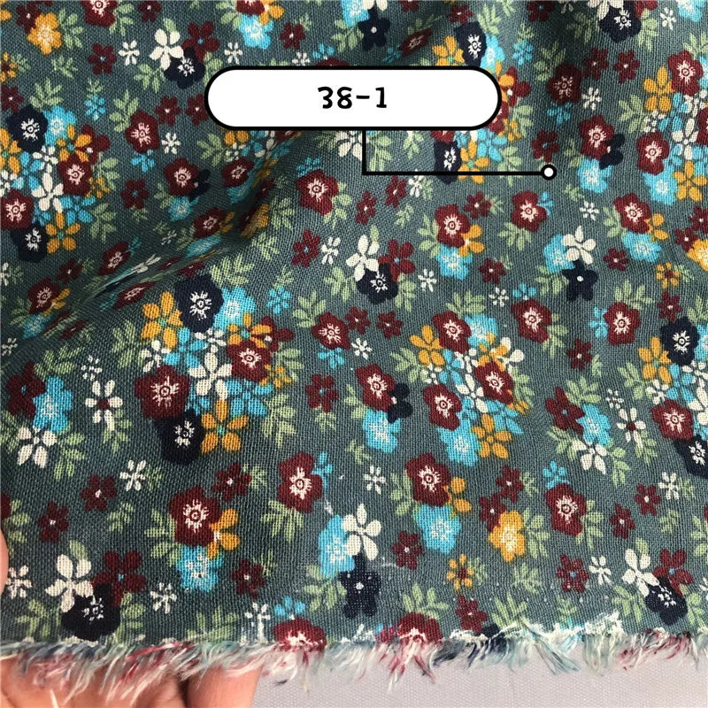 145cm Wide Printed Cotton and Linen Fabric Small Floral Patterns Retro Shirt Dress DIY Clothing Sewing Fabric 90% Cotton Content