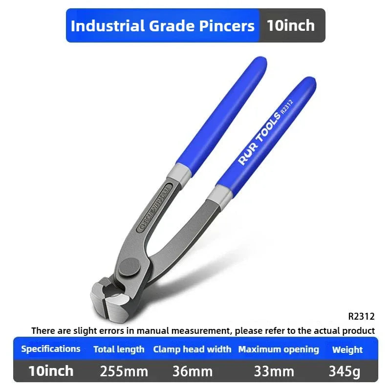 RUR Tower Pincers Non-slip Grips Pliers Flat Mouth Cattle Horse Hoof Nippers Snips Puller Hand Tools Pulling Nails Cutting Wires
