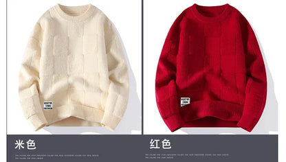 Sweater Men Harajuku Fashion Knitted Hip Hop Streetwear Dinosaur Cartoon Pullover Oversized Casual O-Neck Women Vintage Sweaters