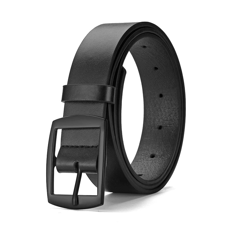 New Luxury Belt for Men PU Leather Belt Metal Pin Buckle High Quality Famous Brand Designer Waist Strap Belt for Jeans Plus Size