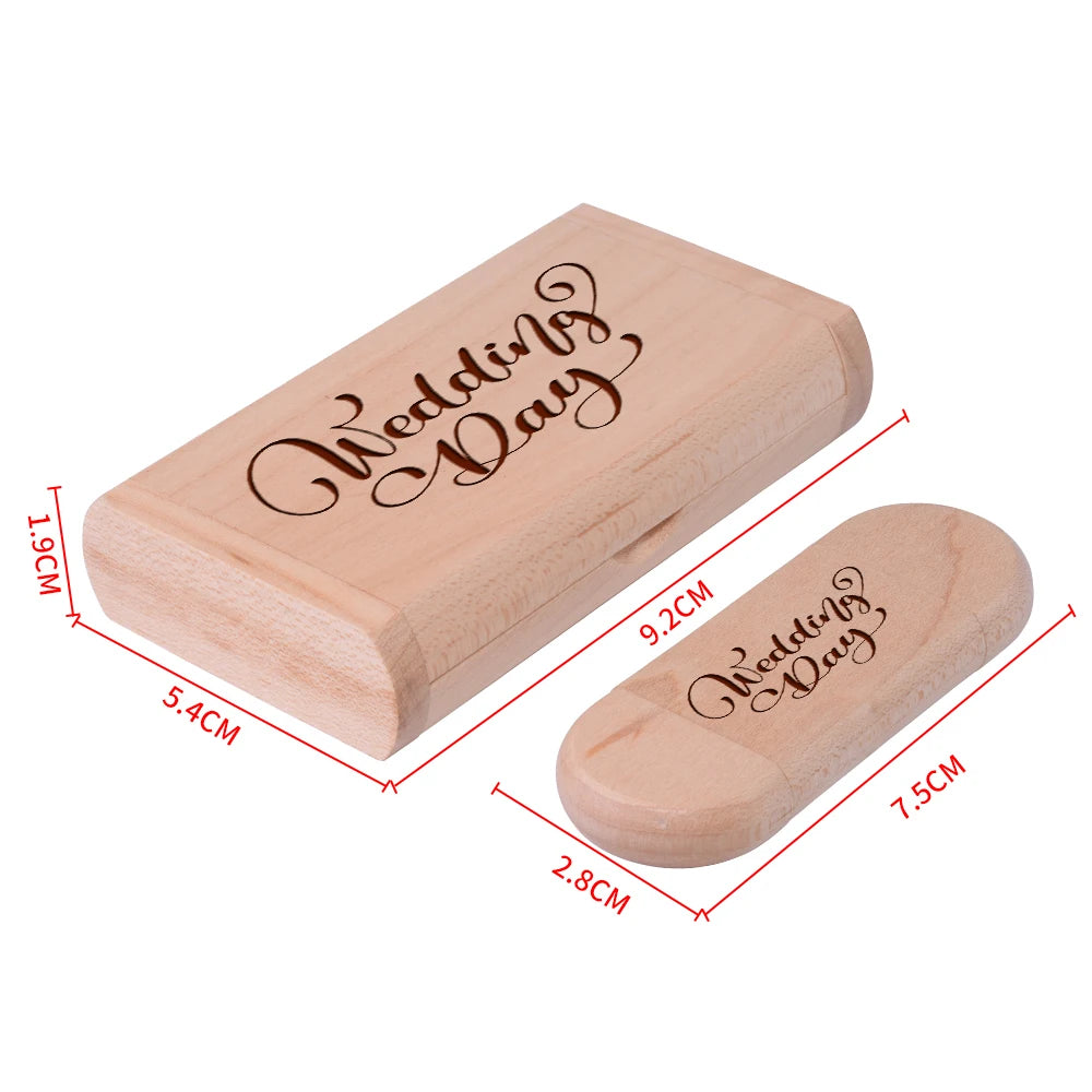 2 IN 1 TYPE-C USB 3.0 Flash Drive 128GB Free Custom Logo Pen Drive 64GB Wooden Pendant Memory Stick 32GB Creative Wedding Gift