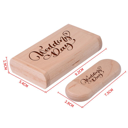2 IN 1 TYPE-C USB 3.0 Flash Drive 128GB Free Custom Logo Pen Drive 64GB Wooden Pendant Memory Stick 32GB Creative Wedding Gift