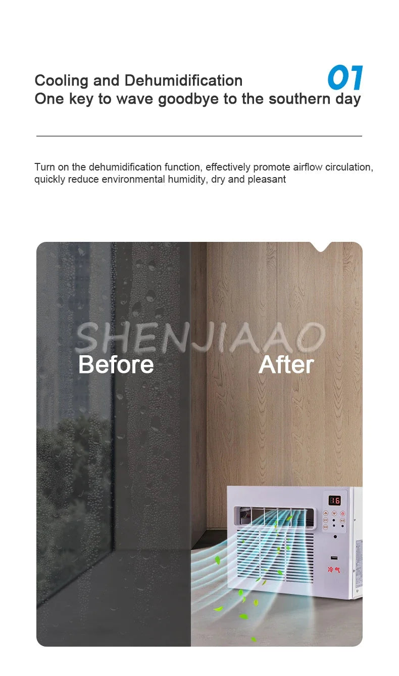 Home Portable Mobile Air Conditioning Dehumidification Desktop Mini Cooling Only Machine Free Installation with Remote Control