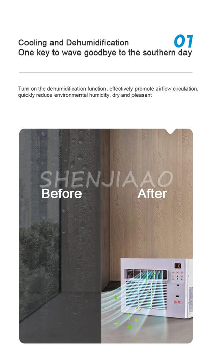 Home Portable Mobile Air Conditioning Dehumidification Desktop Mini Cooling Only Machine Free Installation with Remote Control