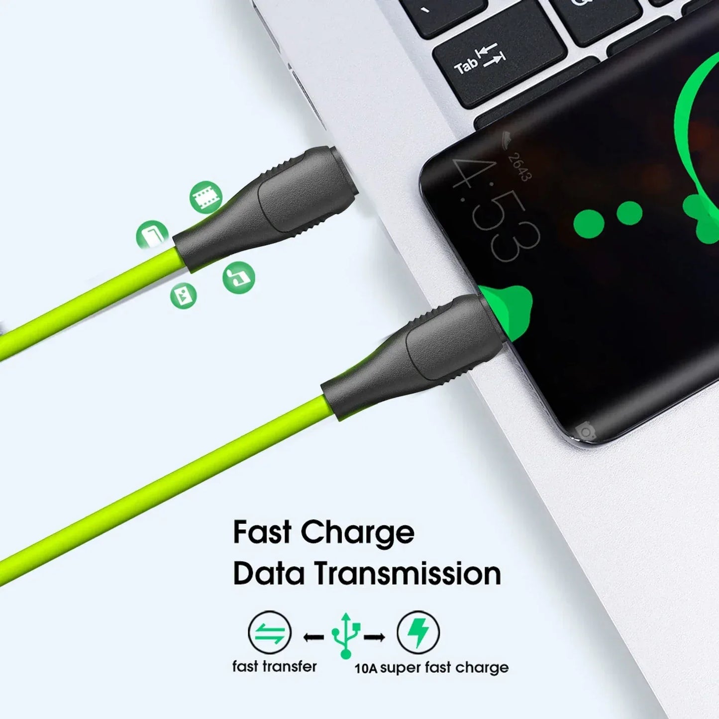 120W USB C 2Ports Charger Kit Green Wall Plug EU/US Adapter Fast Charging For iPhone iPad Samsung Xiaomi USB Type C Data Cables