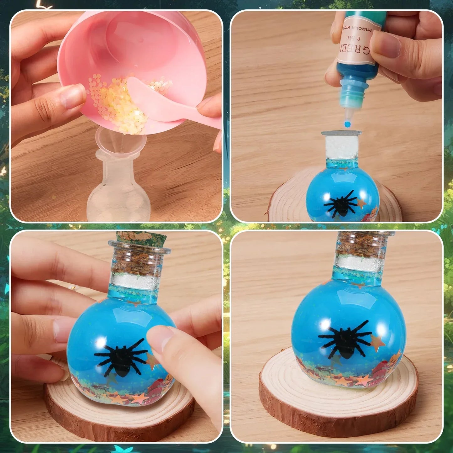 Fairy Magic Potions Kit Kids DIY Witch Glowing Spell Potion DIY Handmade Toys Science Experiments Kids Craft Kit Educational Toy