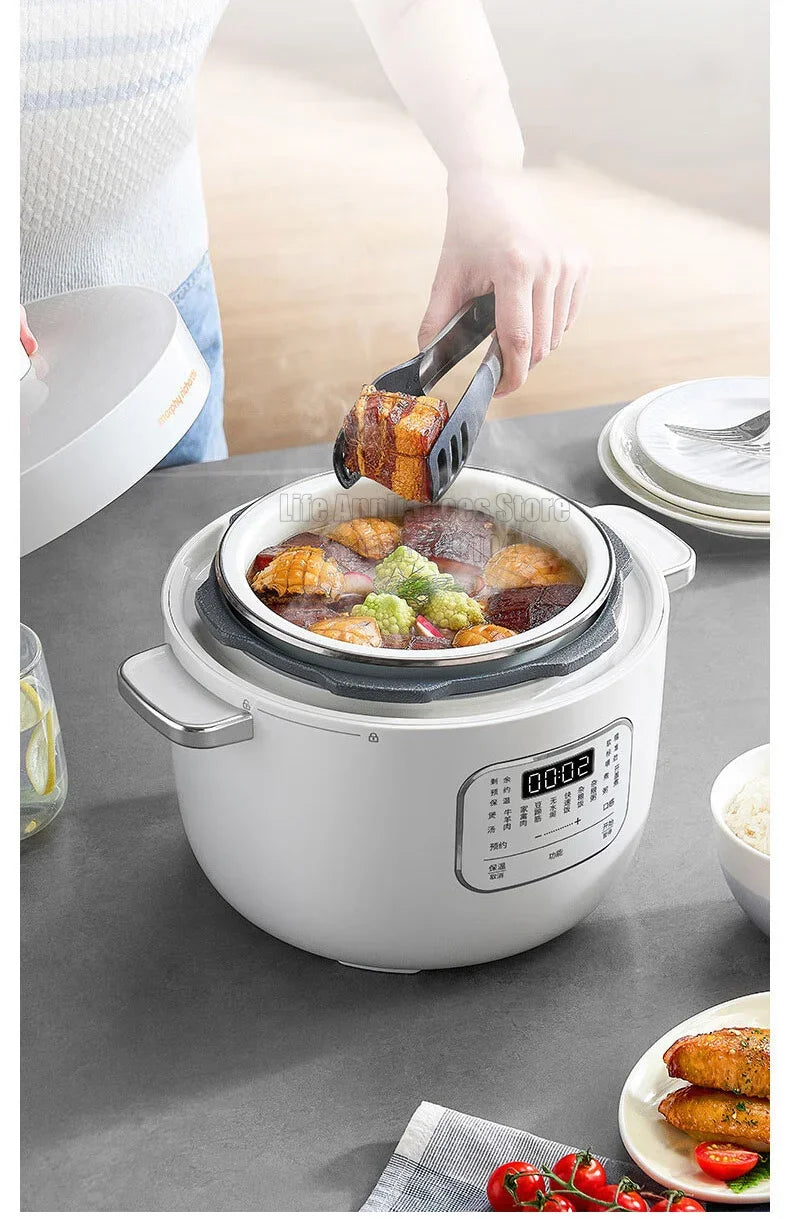 MOPRHY RICHARDS 2.5L Electric Rice Cooker 70Kpa Pressure 220V Multi Cooking Pot Home Appliances 800W Heating Stew Soup Beef