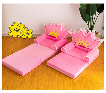 Three-layer folding children's small sofa cartoon kindergarten baby seat stool plush toy lazy sofa removable