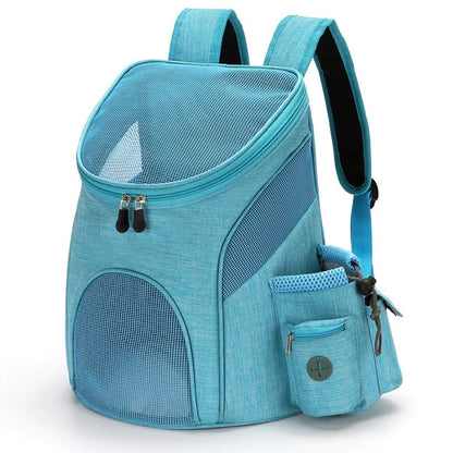 Pet backpack foldable pet portable backpack for going out mesh breathable with side pocket cat and dog backpack