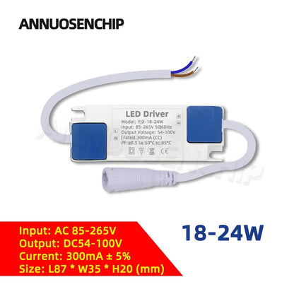 Hot 300mA 600mA LED Constant Current Driver Power Supply 85-265V AC to DC Lighting Transformers for Downlight Lamp Ceiling Light