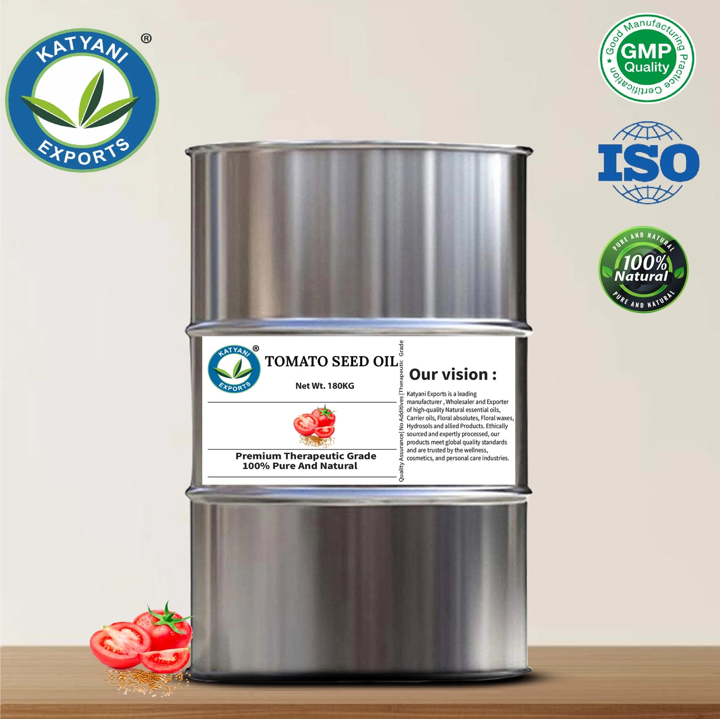 Mild Characteristic Herbal Aroma 1 KG Tomato Seed Carrier Oil - For Skincare & Haircare Formulations - OBM B2B Bulk Manufacturer