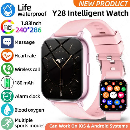 LIGE 2026 New Health Monitor 1.83" HD Screen Fitness SmartWatch Call Reminder Bluetooth Call Waterproof Smart watch Men Women