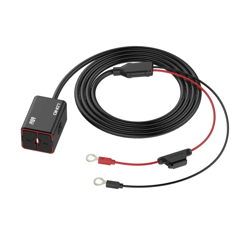 LDNIO Motorcycle USB C Fast Charger PD+QC3.0 60W Waterproof Socket Type C Cell Phone 12V/24V Vehicle-Mounted Charger Adapter
