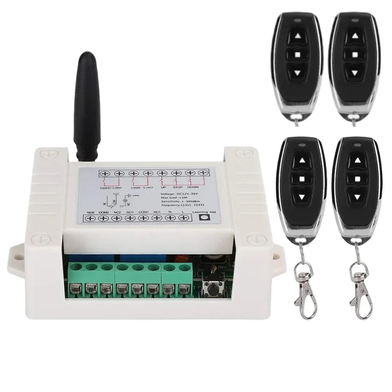 Universal 12V-36V 2-channel wireless motor RF remote control relay module switch receiver motor front and rear electric doors