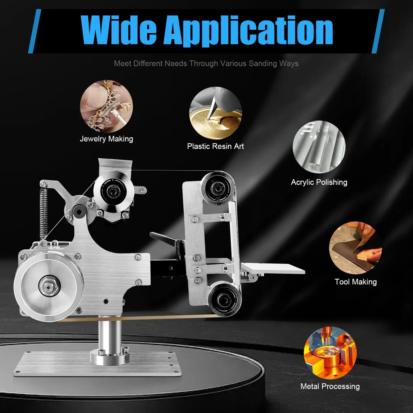 Multi-function Desktop Belt Machine,with Brushless Motor 762x25MM Belt Sander  Sharpener Polishing Grinding Machine