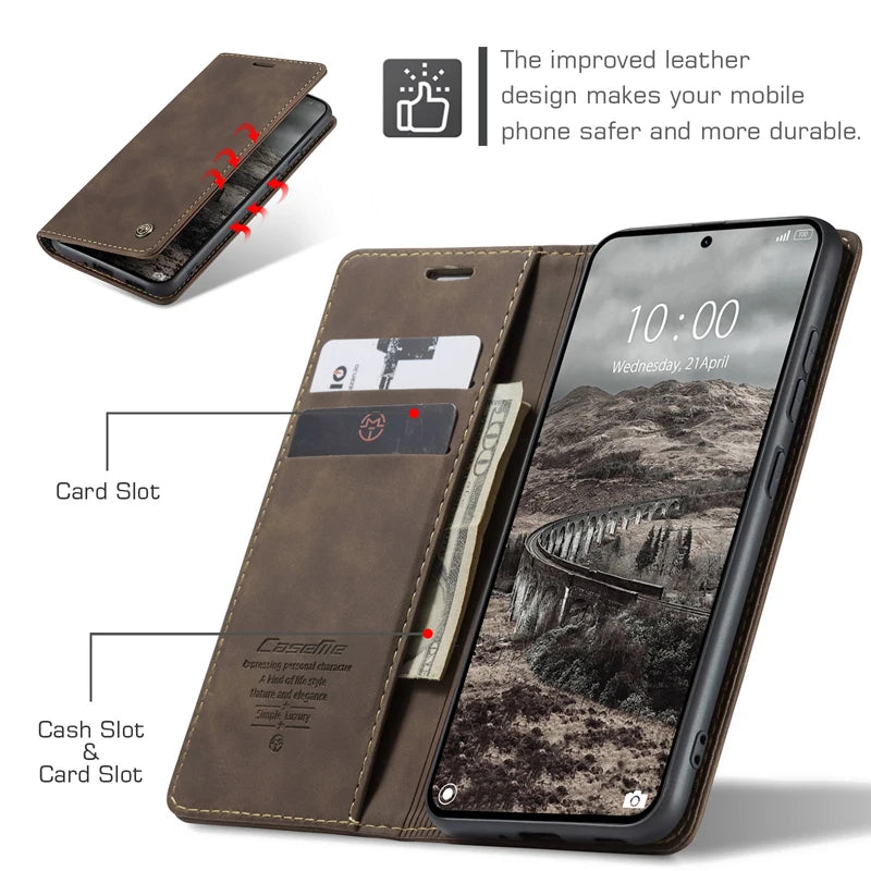 For Xiaomi 15T Pro 15T CaseMe Magnetic Retro Leather Flip Wallet Stand Cover With Card Slot for Xiaomi Mi 15 T Pro