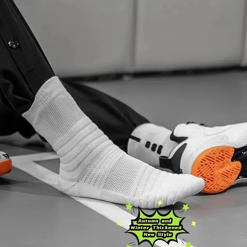 3 Pairs Men's Comfort Fit Cushion Performance Athletic Crew Socks For Outdoor Sports