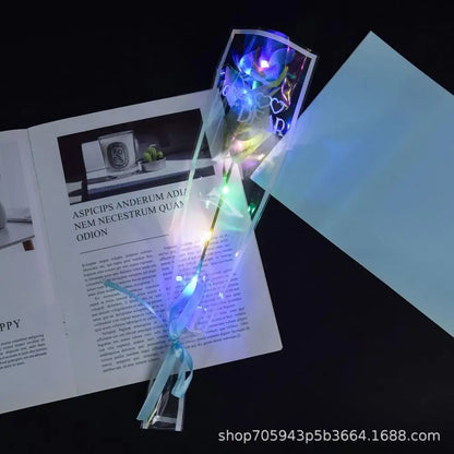 Glowing Rose Artifical Fake Flowers Valentine'S Day Mother'S Day Gift Anniversary Wedding Lover Lighting Roses Party Supplies