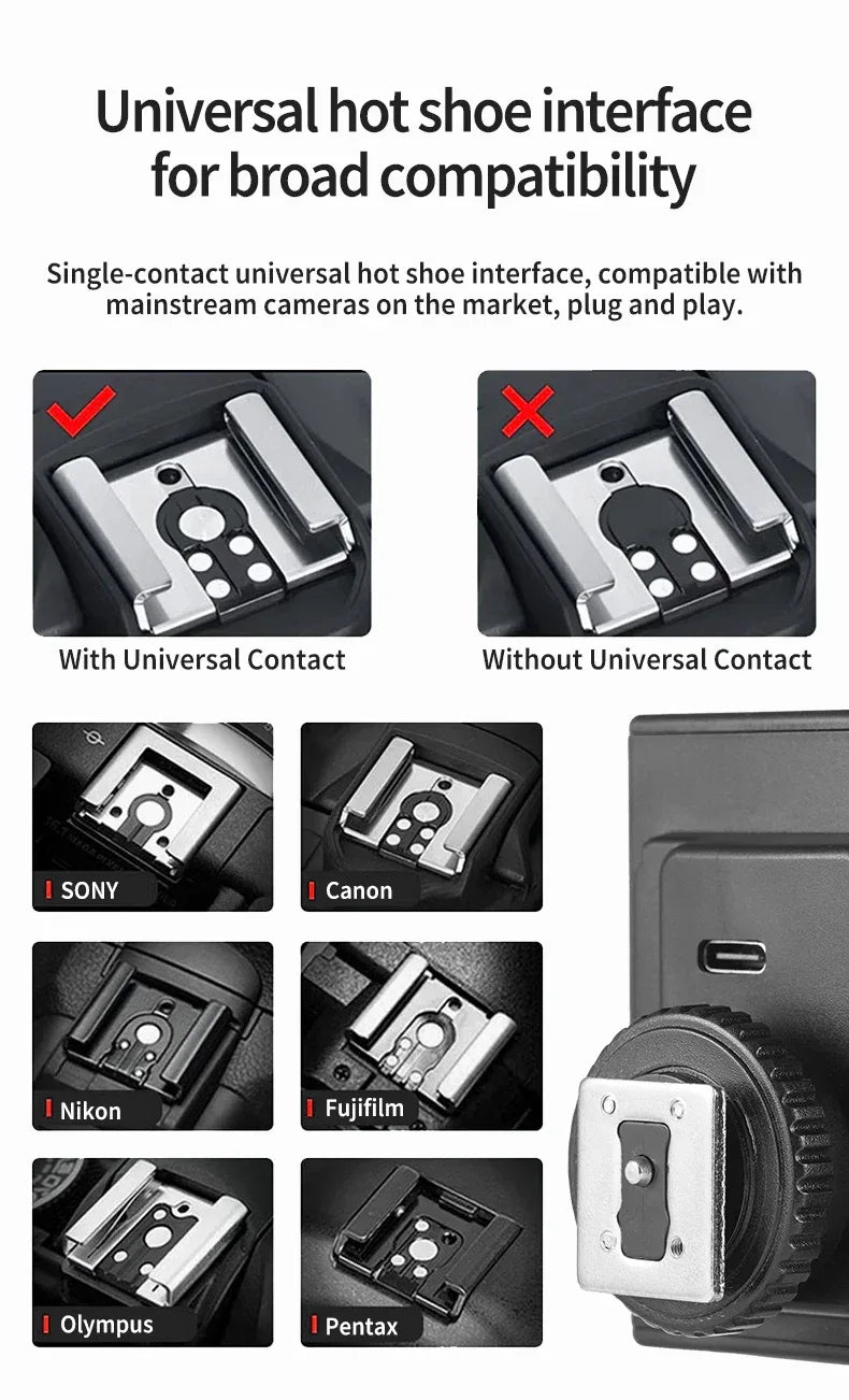 MIAOTU Mini Camera Flash Speedlite GN12 5600K Standard Hot Shoe Mount for Sony Canon Nikon Panasonic Olympus DSLR Camera