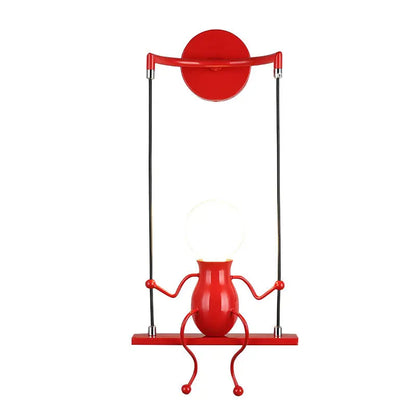 Humanoid Creative Wall Light Modern Simple Little Man Bedside Lamp Sconce Indoor Decor Hanging Lighting for Children Bedroom LED