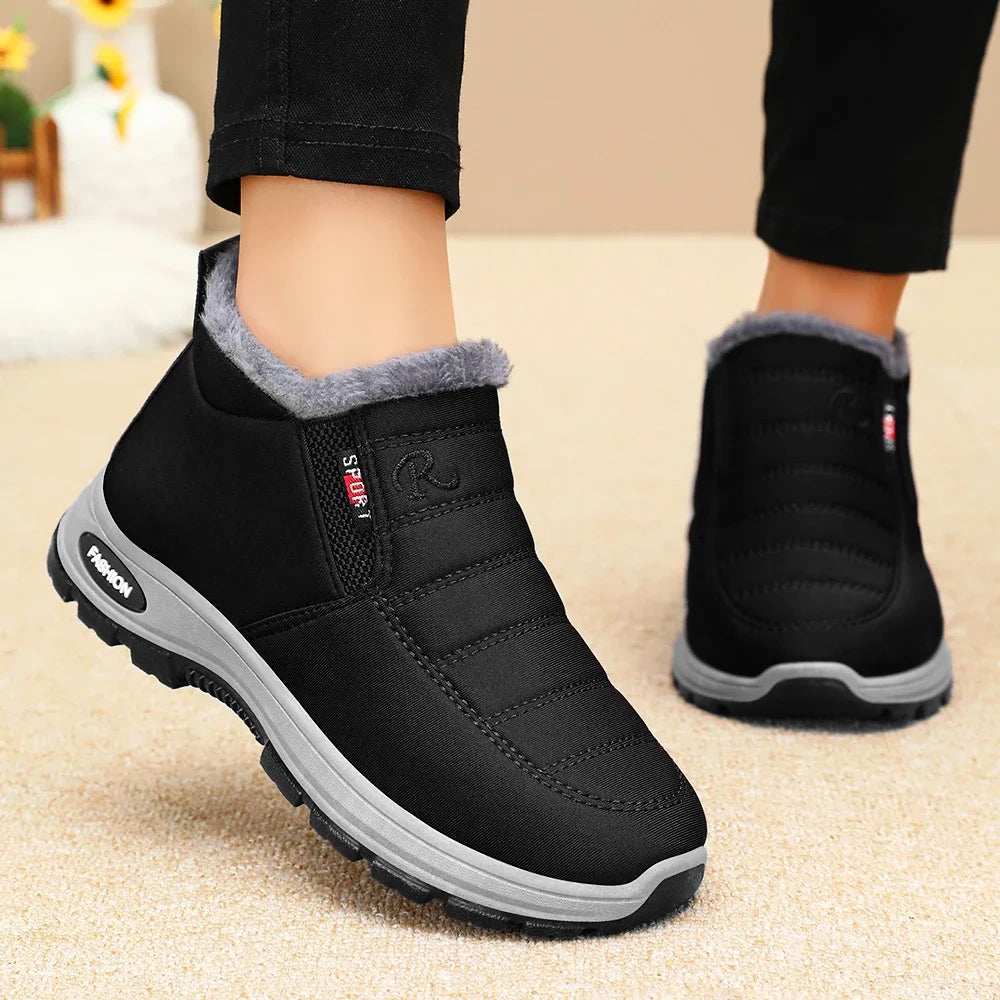 Winter New Women's Warm Cotton Boots Fleece-lined Thickened Waterproof Non-slip Women's Cotton Shoes Snow Boots