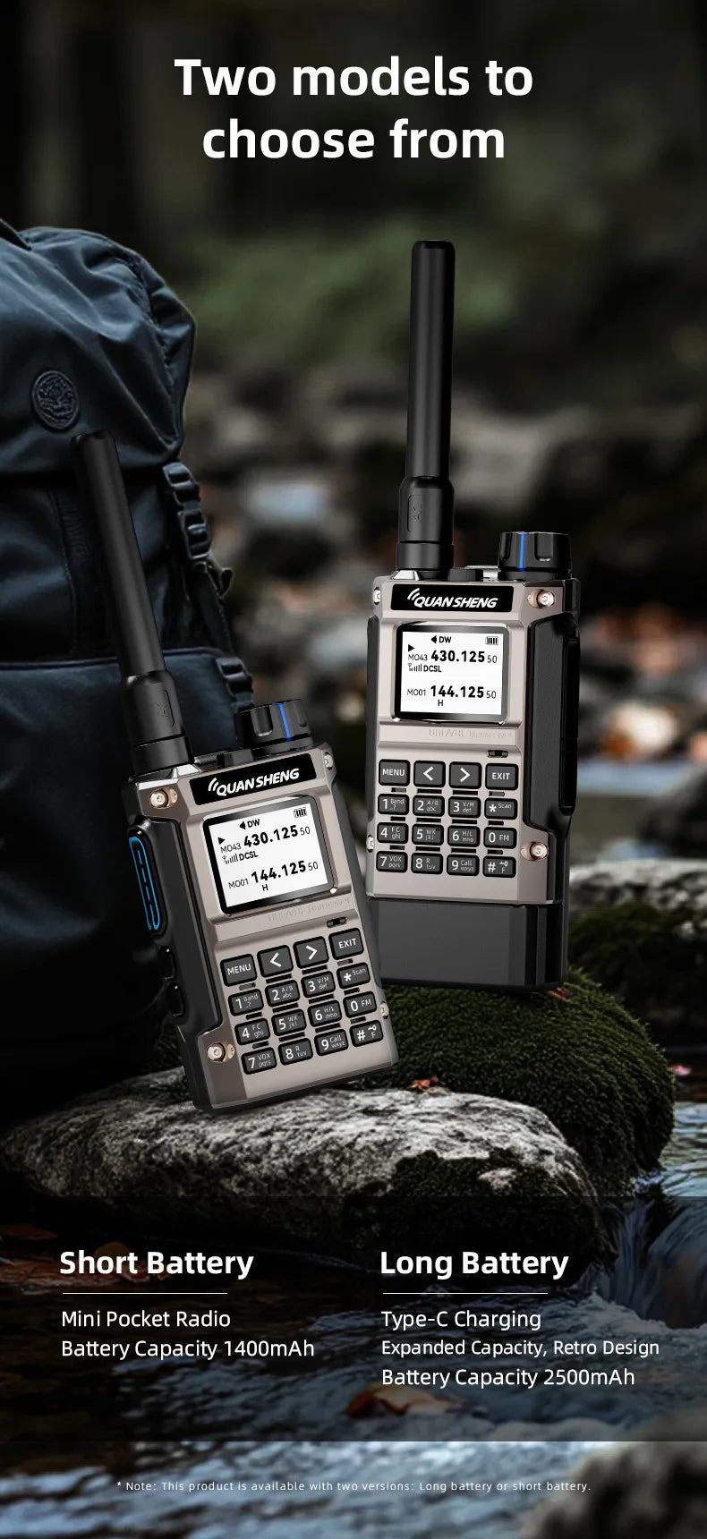 Quansheng UV-K1(8) Air Band Walkie Talkie 50-600MHz Full Band Receive UHF VHF Ham Radio Wireless Frequency Copy Type-C Charging