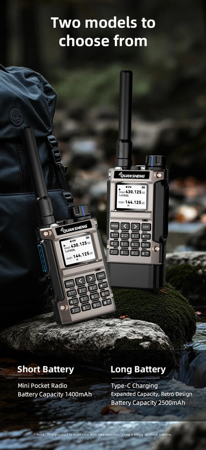 Quansheng UV-K1(8) Air Band Walkie Talkie 50-600MHz Full Band Receive UHF VHF Ham Radio Wireless Frequency Copy Type-C Charging