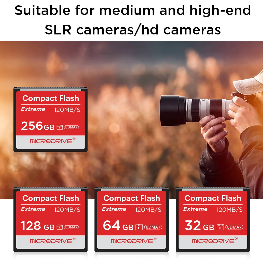 Compact Flash Card 256GB 128GB 32GB 64GB Real Memory Card High Speed 120MB/S CF Card The Best Quality Flash Cards for Camera