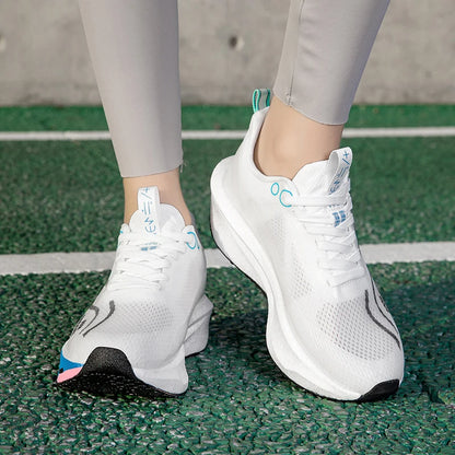 Unisex Carbon Board Running Shoes Professional Marathon Lightweight Bouncing Pad Breathable Ladies Stable Support Sports Shoes