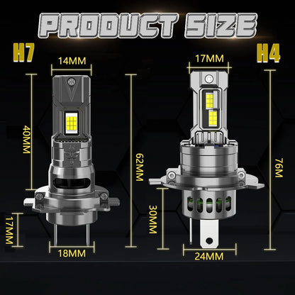 H7 H4 LED Bulb CANBUS Car Headlight High Power Auto Spotlights Super Bright Turbo Light Mini Wireless LED Headlamp Plug&Play 12V