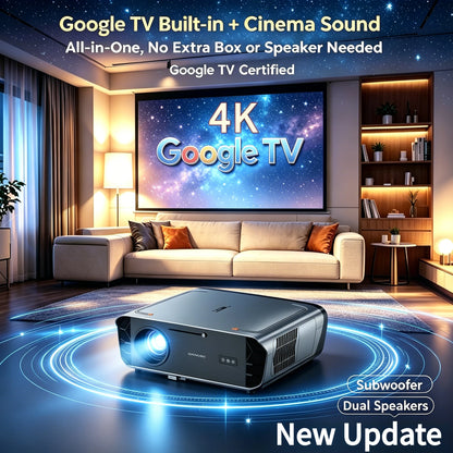 4200 ANSI 4K UHD Projector Smart Android 14 Google TV Video Beamer 2.4G+5G WiFi6 TOF Auto Focus Dual Speaker Home Theater 2026