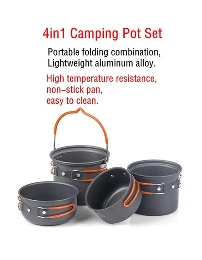 Naturehike Camping Cooking Set Outdoor Picnic Camping Pot Ultralight Portable Picnic Cookware 2-3 Person Hiking Non Stick Pots