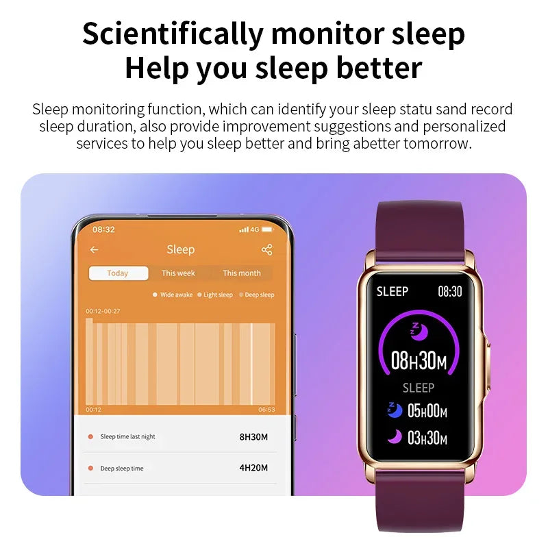 LIGE New Fashion Smart Watch Ladies Message Push Blood Pressure DIY Custom Dial Sports Bracelet Waterproof Men Smartwatch Women