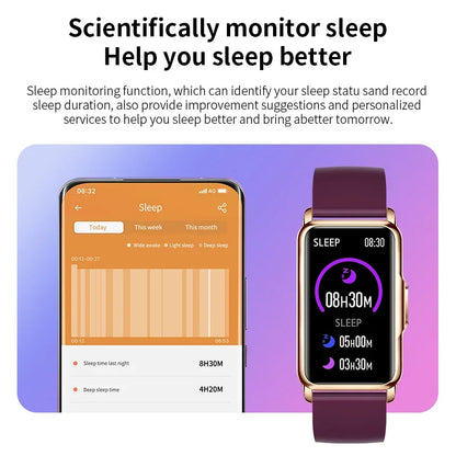 LIGE New Fashion Smart Watch Ladies Message Push Blood Pressure DIY Custom Dial Sports Bracelet Waterproof Men Smartwatch Women