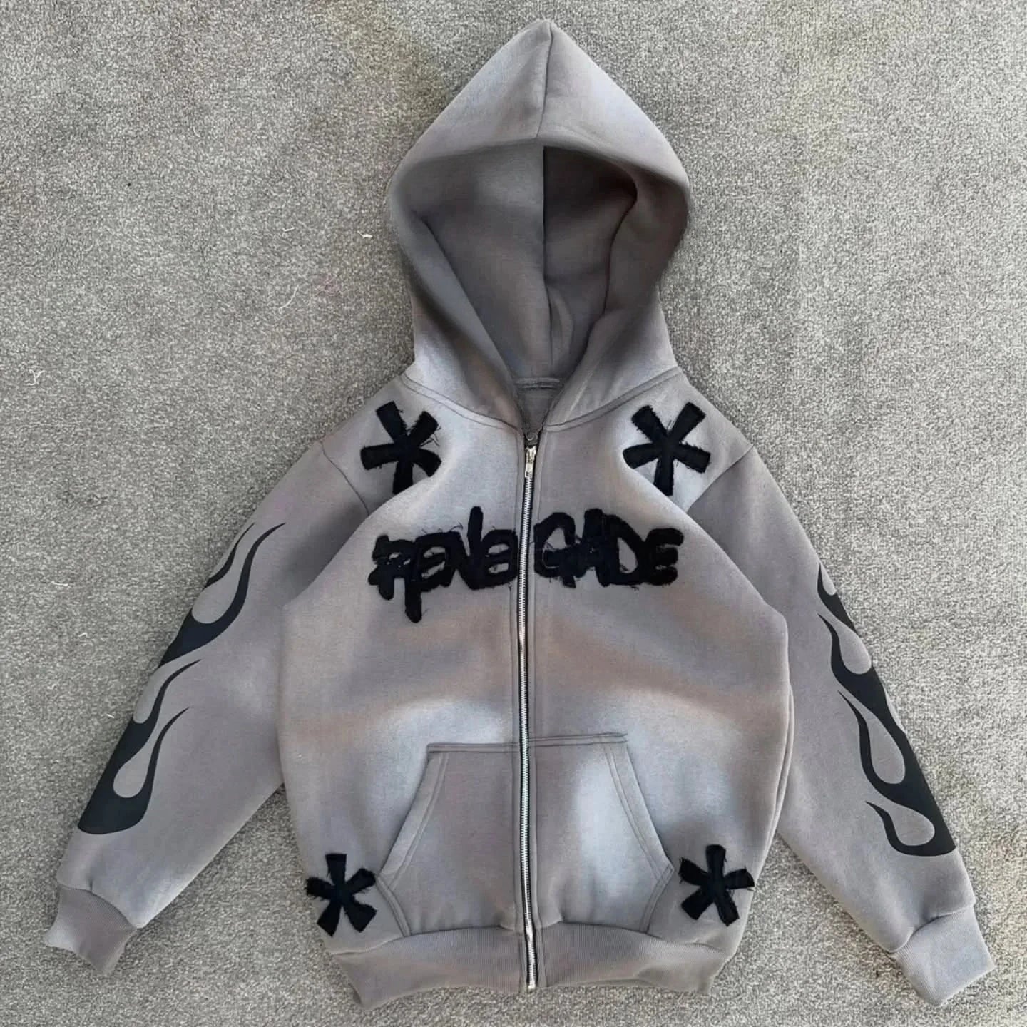Retro Street Geometry Print Hoodie Original Design Patchwork Y2K Hip Hop Harajuku Style Casual Oversized Hoodie Male Tracksuit
