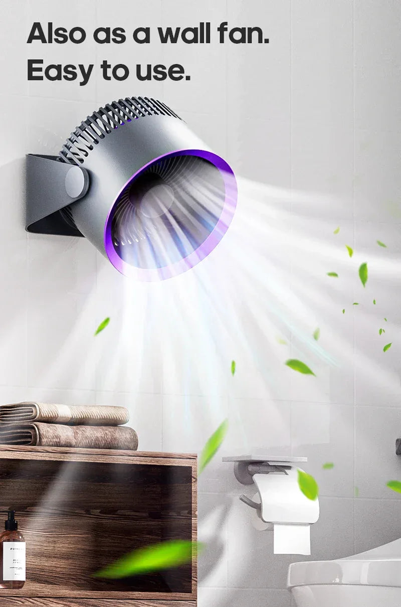 4000mAh Electric Fan Portable Cordless Air Circulator Desktop Wall Mount Ceiling Fan Air Cooler Home Silent Ventilation Fan