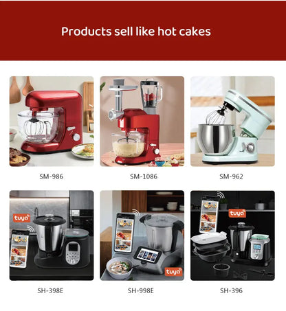 Household Stand Mixer Kitchen Machine High Power Capacity 2200W 10L Cake Bread Dough Mixer Planetary Food Mixer