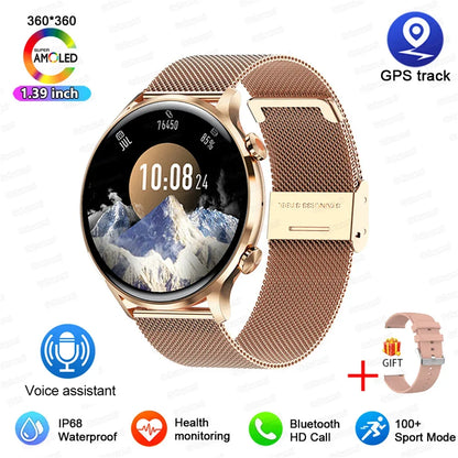 2025 New Smartwatch Women 1.39 inch AMOLED HD Screen Always On Display Custom dial Call IP68 Sport Smart Watch For women men