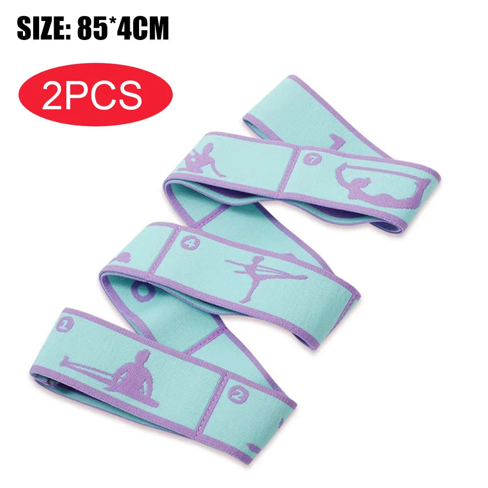 Yoga Pull Strap Belt Latin Dance Stretching Pilates Fitness Sport Elastic Resistance Bands with Yoga Exercis Pattern