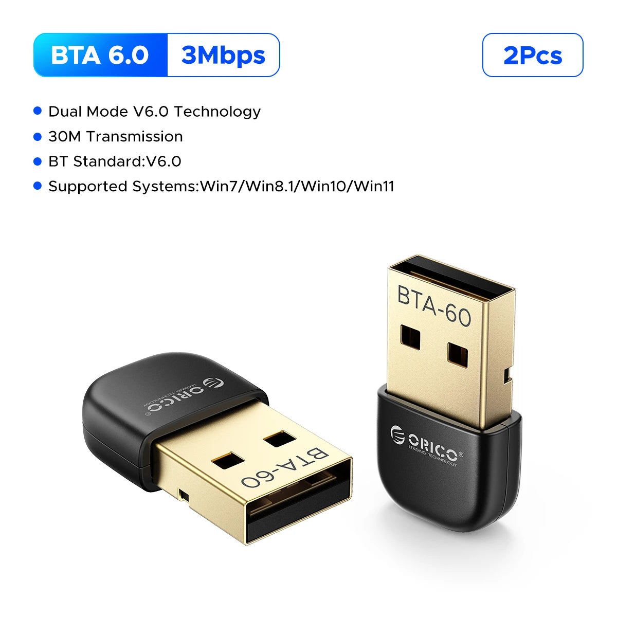ORICO Dual Mode 6.0 Wireless WiFi Adapter Bluetooth USB Dual Band Network Card Receiver for Desktop Suitable for Desktop Laptops