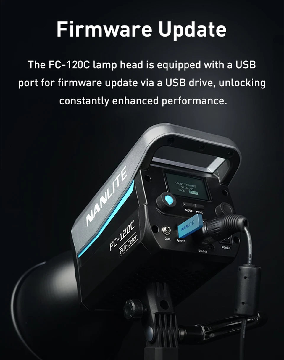 Nanlite FC-120C RGBW Full-color 145W 2700K-7500K Professional Photography Fill Light for Video Studio Outdoor Live Stream Shoot
